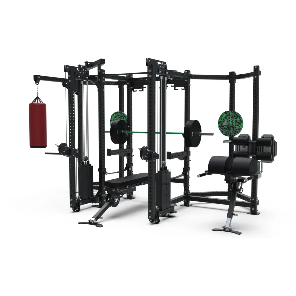 Smith Machine Multifunction Power Cage with Smith Bar LAT Pull-Down Systems and Cable Crossover Machine