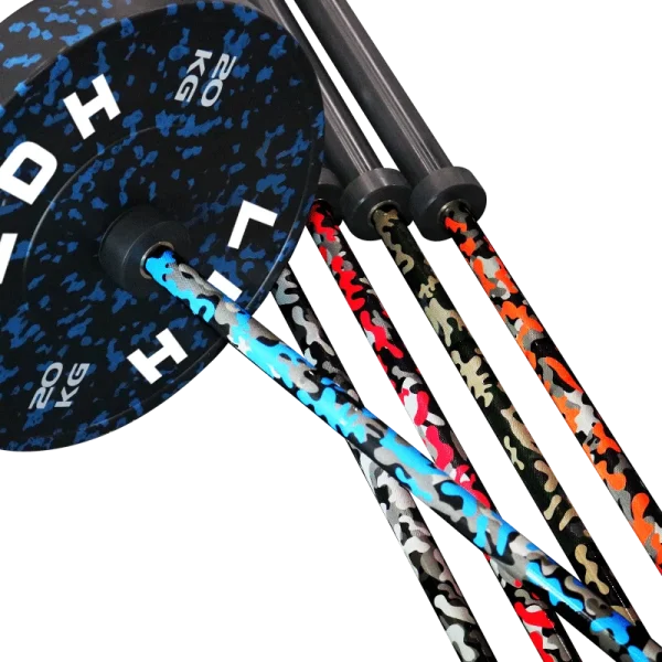 Professional Gym Fitness Equipment Strength Camouflage Pattern Training 20 KG Colorful Cerakote Weightlifting Barbell Bar