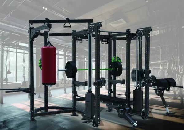 Smith Machine Multifunction Power Cage with Smith Bar LAT Pull-Down Systems and Cable Crossover Machine