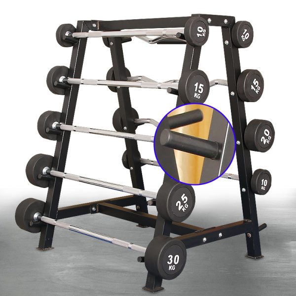 Heavy Duty Fixed Barbell Storage Rack for Home & Commercial Gym - Barbell Bar Holder with Anti-Rust Steel Construction