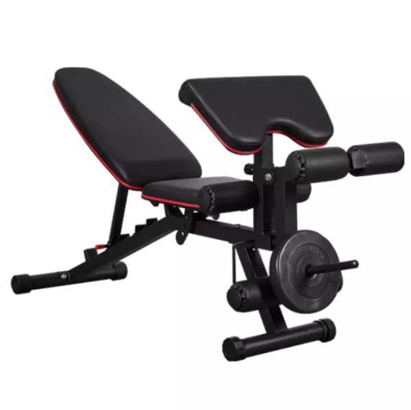 Commercial Use 2mm Steel Tube Dumbbell Foldable Flat Bench for Sit-up and Biceps Training