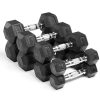 Commercial Rubber Coated Hex Dumbbells - Factory Supply Gym Equipment with Non-Slip Hexagonal Design