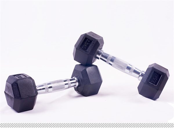 Commercial Rubber Coated Hex Dumbbells - Factory Supply Gym Equipment with Non-Slip Hexagonal Design