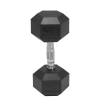 Professional Black Hex Rubber Dumbbells - Coated Gym Weights in Pounds/KG with Custom Logo for Home &Commercial Fitness Training