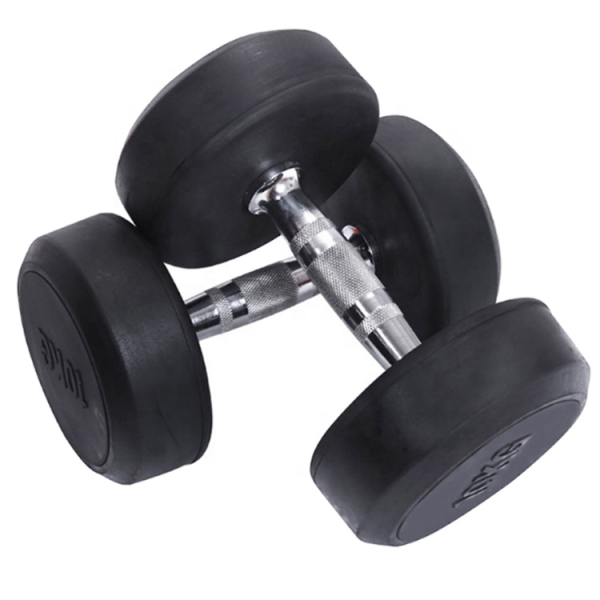 High Quality Fitness Equipment Round Rubber Dumbbell Gym Dumbbells Fitness Weights Gym Equipment Fitness Dumbbells Set