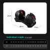 24kg 52.5 LBS 15 Adjustable Gears Dumbbells Fitness Equipment Set Adjustable Dumbbells