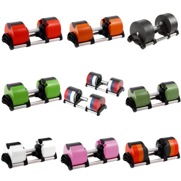 Commercial Wholesale High Quality 40KG 43KG 48KG Adjustable Dumbbells Tape Base Gym Strength Training