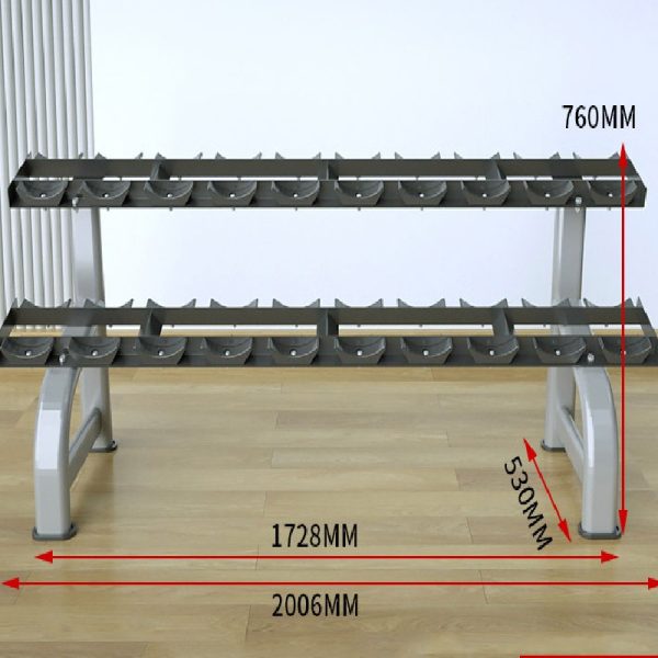 Fixed Double Layer Dumbbells with 10 Hexagonal Round Heads Benches & Racks Product