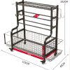 Multi-Functional Mobile Cart for Sports Fitness Equipment Storage Dumbbell Rack for Basketball and Yoga Gear