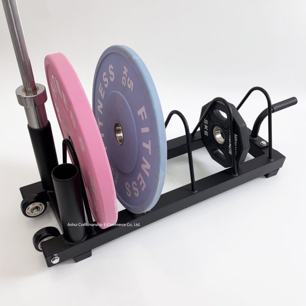 Heavy-Duty Movable Steel Barbell Rack with Plate Storage, Full Rubber Dumbbell Holder for Home Gym & Commercial Training