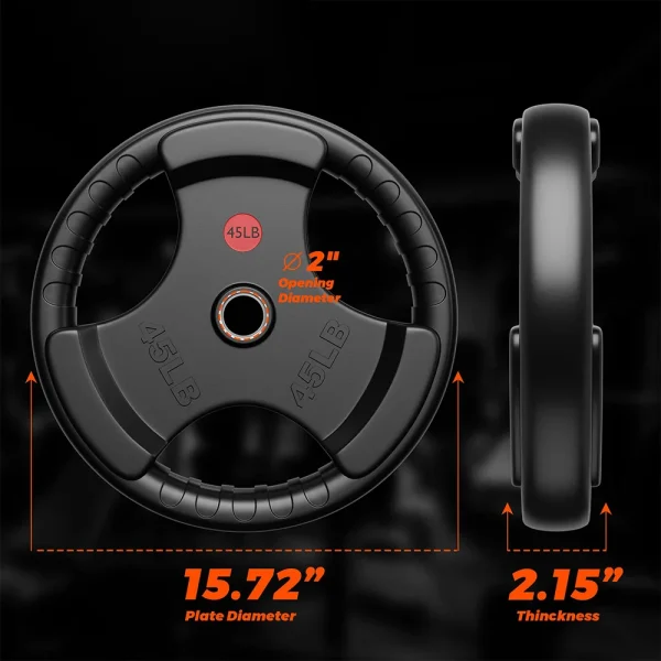 Pre-Cut Stackable Competition Rubber Weight Plates for Garage-Gym Use for