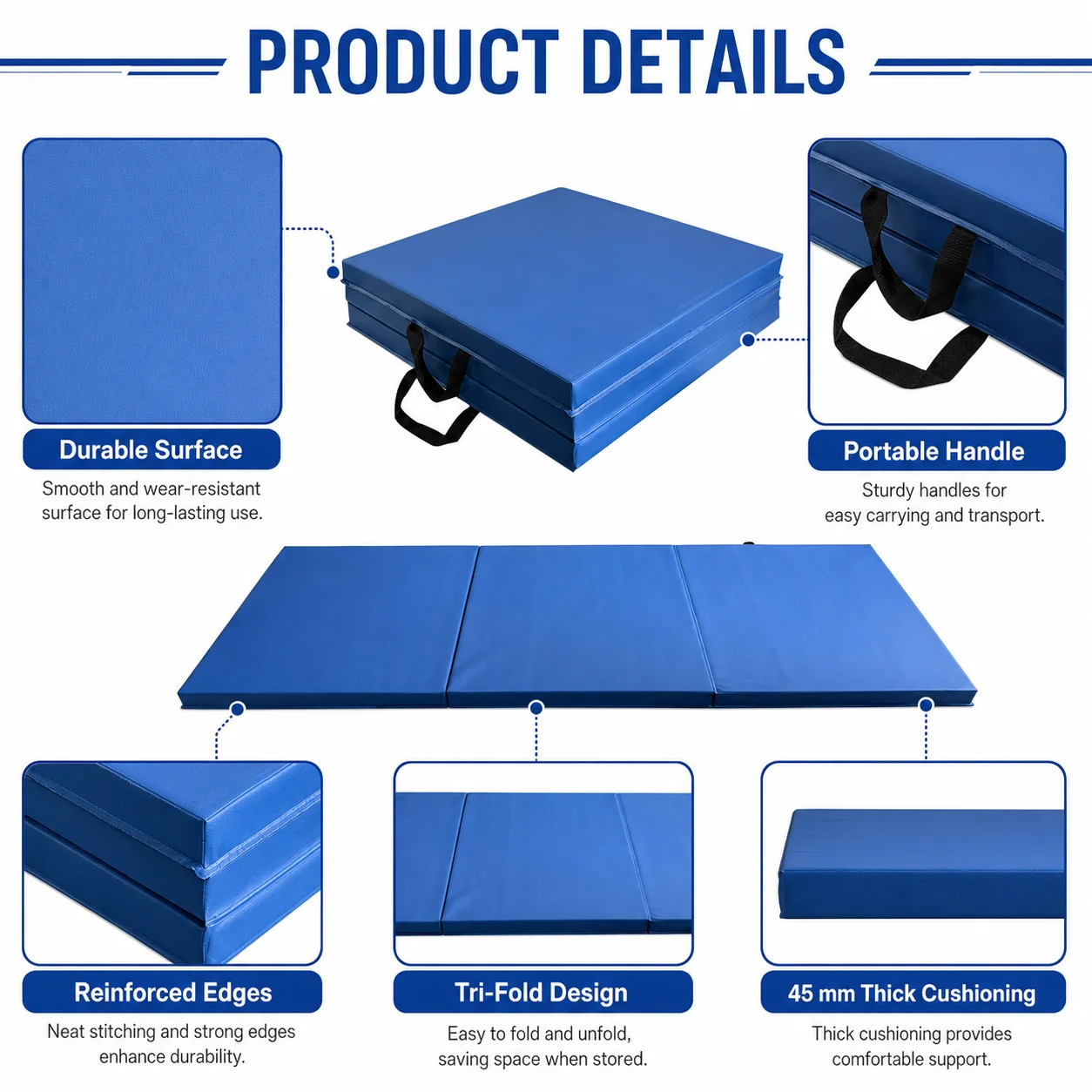 Tri fold yoga mat product detail 4