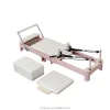 Pink Foldable Aluminum Alloy Pilates Reformer with 304 Stainless Steel Parts for