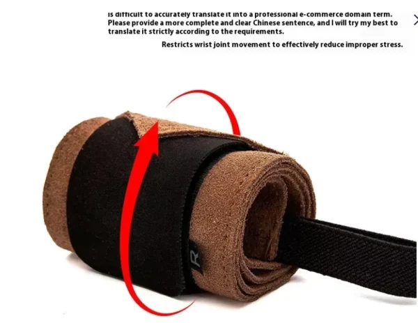 Leather Sports Wristband for Weightlifting and Push-Ups Sweat-Absorbing