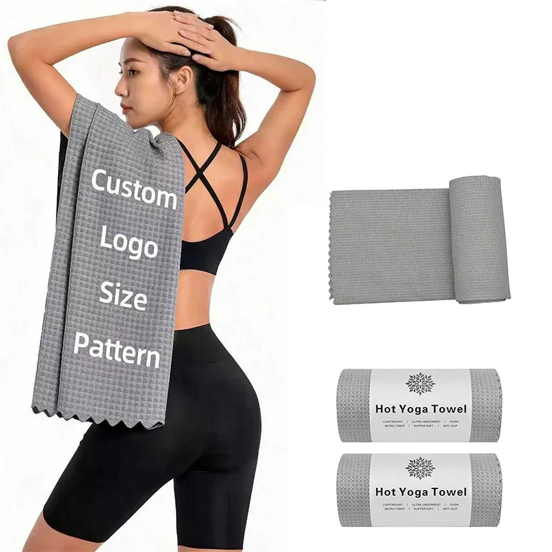 Eco Friendly Foldable Portable Hot Yoga Towel with Super Absorbent Microfiber