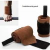 Leather Sports Wristband for Weightlifting and Push-Ups Sweat-Absorbing