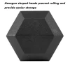 Home Gym Gym Equipment Dumbbell Cast Iron 5kg Hexagonal Rubber Coated Dumbbell