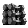 Home Gym Gym Equipment Dumbbell Cast Iron 5kg Hexagonal Rubber Coated Dumbbell