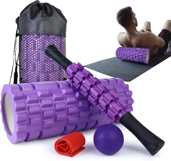 Eco Friendly Foam Roller Massage Stick&Ball Resistance Band for Yoga Exercise