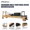 Solid Oak Wood Portable Pilates Reformer Professional Core Training Sliding Bed
