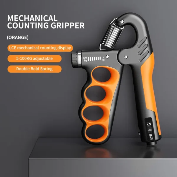 Adjustable 5-200KG Electronic Counting Hand Grip Strengthener, Hand Finger