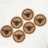 Natural Cork Coaster With Bee Print Eco Friendly Heat Resistant Drink Cup Mat