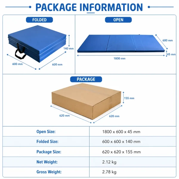 Thick Tri Fold Yoga Mat Multi Functional Dance Practice Mat Folding Soft Mat