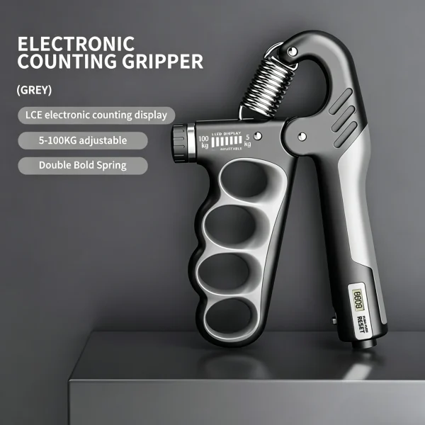 Adjustable 5-200KG Electronic Counting Hand Grip Strengthener, Hand Finger