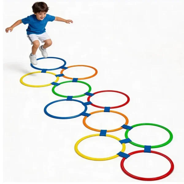 Durable Hopscotch Ring Games Kids Balance Training Toys Sensory Integration