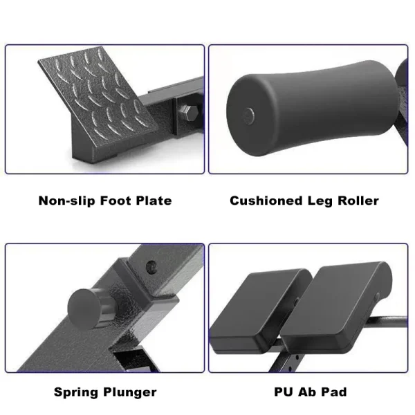 Multi-Function Foldable Adjustable Stable Hyperextension Roman Chair Alloy