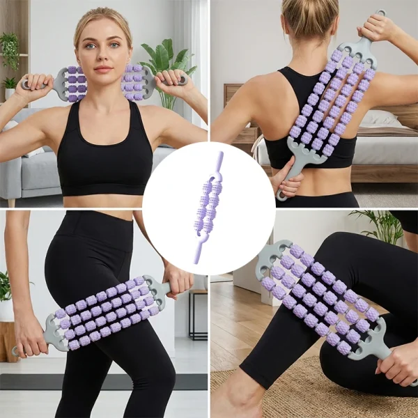 ABS Handheld Muscle Relaxer Massage Ball Yoga Wolf Tooth Roller Leg Calf